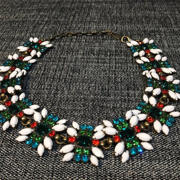 (SOLD) Crystal choker with jewel tone and white Swarovski crystals NWOT - Picture 1 of 9
